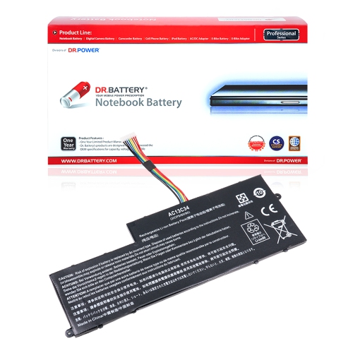 Image 1 of 7.. DR. BATTERY - Replacement for Acer Aspire V5-122P / V5-122P-0408 / V5-122P-0467 / V5-122P-0468 / 3ICP5 / 60 / 80 / AC13C34