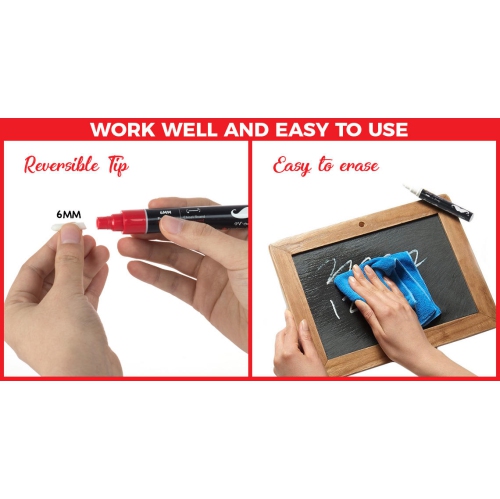 Marqueurs pour fenêtres à craie liquide, paq./12, avec 40 étiquettes pour tableau noir gratuites – Moustache®