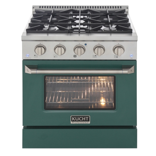 KUCHT Professional 30 in. 4.2 cu. ft. Natural Gas Range with Convection Oven and Green Door