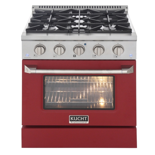 KUCHT Professional 30 in. 4.2 cu. ft. Natural Gas Range with Convection Oven and Red Door