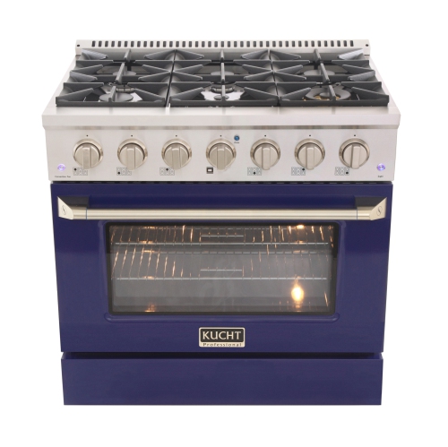 KUCHT  Professional 36 In. 5.2 Cu. Ft. Propane Gas Range With Convection Oven And Door In Blue