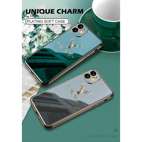 Plating Deer Case Camera Protect Phone Skin Case Cover For iPhone 12 Pro Max