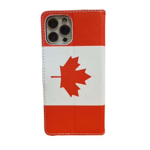 Flip Phone Case Wallet Cover PU Leather case Card Holer Canada Flag Design for iPhone 12 Pro Max