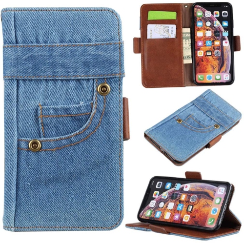 JEANSME  Luxury Real Jeans Magnetic Leather Wallet Case Card Holder High Quality for Iphone 12 Pro Max