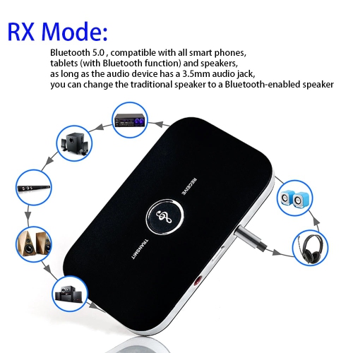 MATRIX Bluetooth 5.0 Audio Transmitter & Receiver Wireless Adapter for PC TV Headphone Car 3.5mm AUX