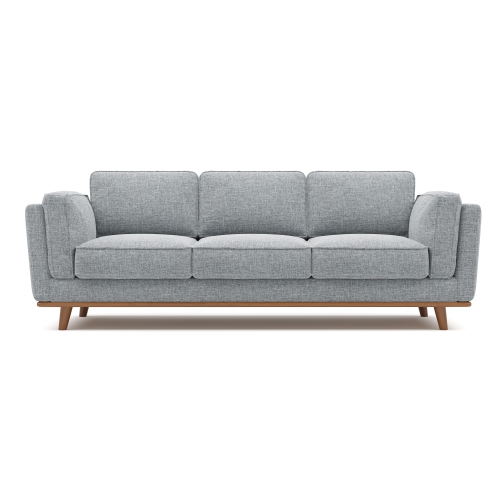 VALENCIA SEATING Artisan Modern Fabric Sofa With Wooden Base Color In Grey