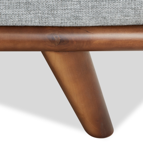 Valencia Artisan Modern Fabric Sofa with Wooden Base, Grey Color