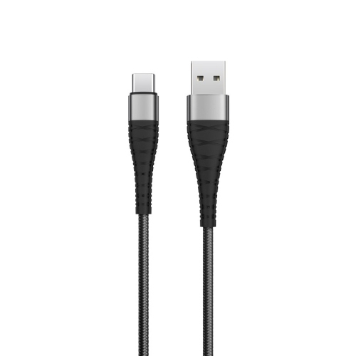 CSMART  【1.0M/3.3Ft】 Heavy Duty Nylon Braid USB Type C Fast Charging Data Cable Cord for Samsung Google Lg Motorola Phones In Black