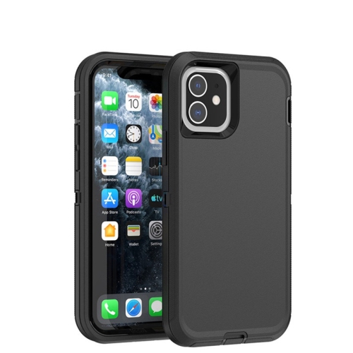 Siège d’auto robuste antichoc pour iPhone 12 Mini à triple couche de protection contre les chutes de 3 couches, noir