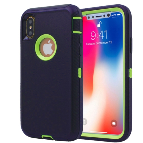 【CSmart】 Anti-Drop Triple 3 Layers Shockproof Heavy Duty Defender Hard Case for iPhone XR, Lime
