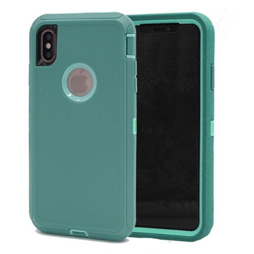 【CSmart】 Anti-Drop Triple 3 Layers Shockproof Heavy Duty Defender Hard Case for iPhone XR, Mint