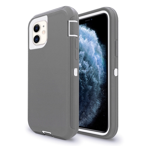 CSMART  【】 Anti-Drop Triple 3 Layers Shockproof Heavy Duty Defender Hard Case for Iphone 11 (6.1") In Grey