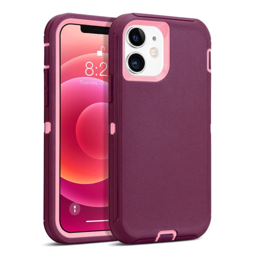 CSMART  【】 Anti-Drop Triple 3 Layers Shockproof Heavy Duty Defender Hard Case for Iphone 11 (6.1") Rose In Pink