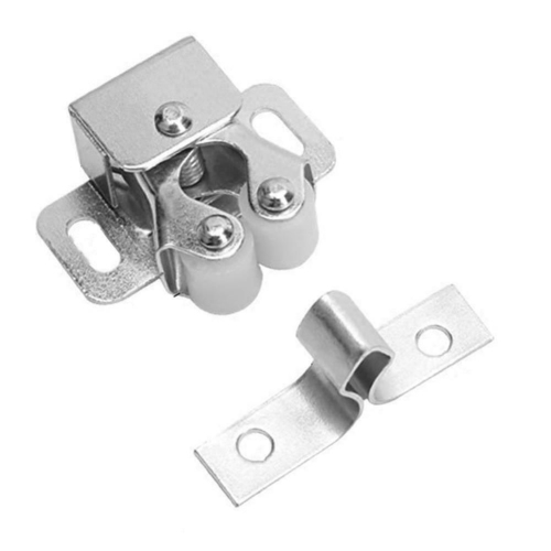 ISTAR 6PCs Double Roller Catch Antique Copper Catch Door Latch with Screws Hardware Roller Catch - Silver