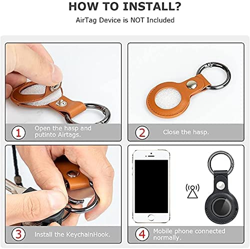 ( PAQUET de 4 ) Étui en cuir WINGOMART pour AirTag, étui protecteur anti-rayures avec porte-clés compatible avec AirTags 2021