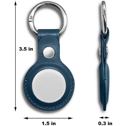 ( PAQUET de 4 ) Étui en cuir WINGOMART pour AirTag, étui protecteur anti-rayures avec porte-clés compatible avec AirTags 2021