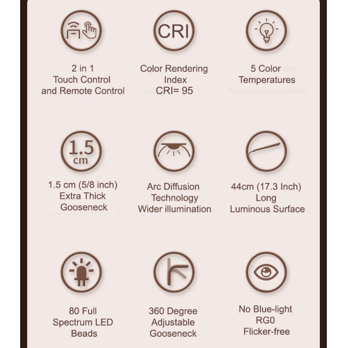 LED Floor Lamp 80 LED beads, magnetic remote control, full spectrum LED, Eye-Caring Adjustable Gooseneck Floor Lighting for Bedroom Piano Office