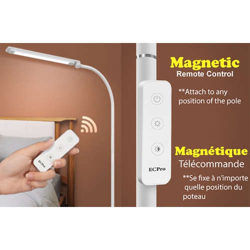 LED Floor Lamp 80 LED beads, magnetic remote control, full spectrum LED, Eye-Caring Adjustable Gooseneck Floor Lighting for Bedroom Piano Office