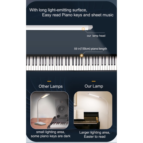 LED Floor Lamp 80 LED beads, magnetic remote control, full spectrum LED, Eye-Caring Adjustable Gooseneck Floor Lighting for Bedroom Piano Office