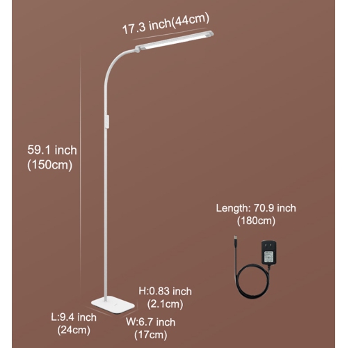 LED Floor Lamp 80 LED beads, magnetic remote control, full spectrum LED, Eye-Caring Adjustable Gooseneck Floor Lighting for Bedroom Piano Office