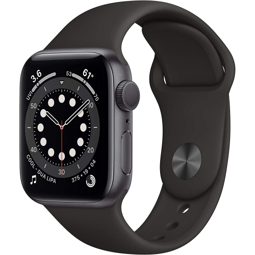 Apple Watch Series 6 40 mm - boîtier aluminium gris cosmique/bracelet sport noir - une nouveauté