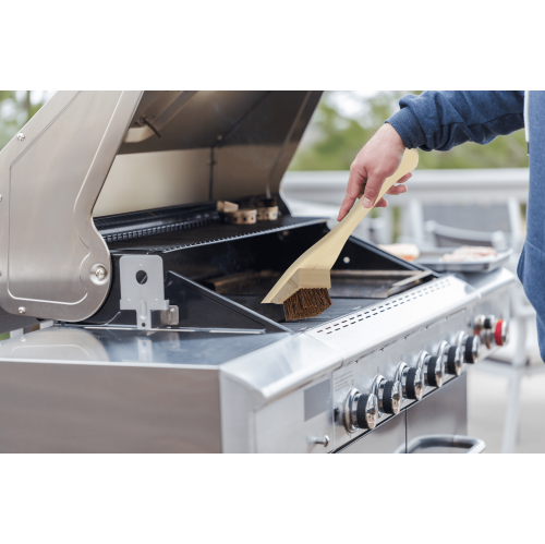 MAXTECH Wooden BBQ Scraper with brush