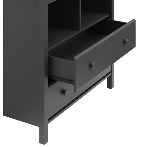 Commode à table à langer à 2 tiroirs et 2 tablettes Alpine de Storkcraft - Gris