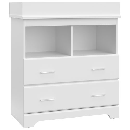 Storkcraft Brookside 2-Drawer 2-Shelf Changing Table Chest - White