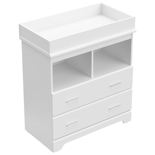 Storkcraft Brookside 2-Drawer 2-Shelf Changing Table Chest - White