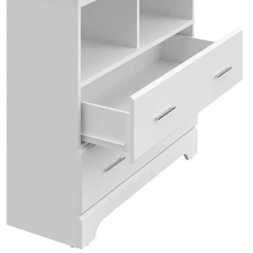 Storkcraft Brookside 2-Drawer 2-Shelf Changing Table Chest - White