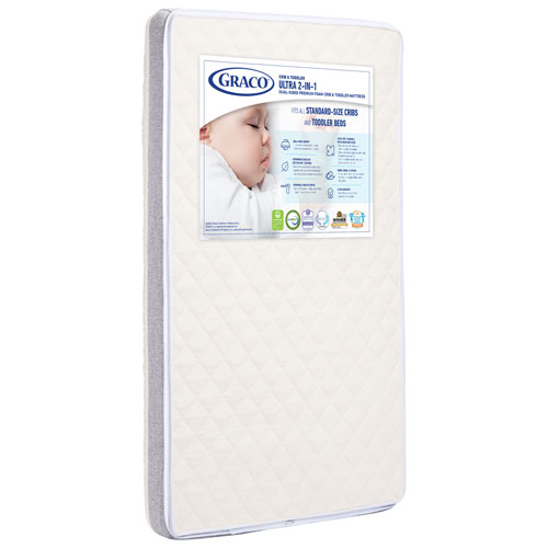 Graco Ultra Premium 2-in-1 Crib/Toddler Mattress with Water Resistant Cover