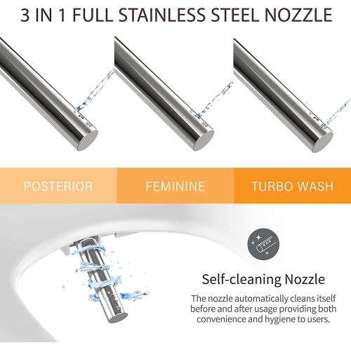 VOVO STYLEMENT VB-6000SE Bidet électronique allongé, LED UV, siège chauffant, séchage chaud et eau, buse entièrement en acier inoxydable