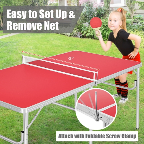 Costway 60" Portable Table Tennis Ping Pong Folding Table w/Accessories Indoor Game