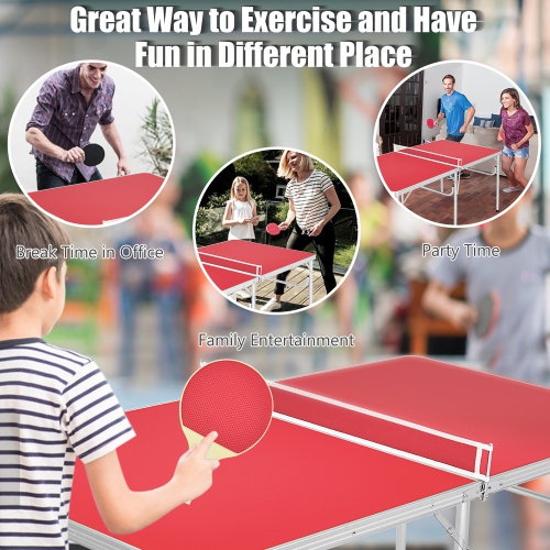Costway 60" Portable Table Tennis Ping Pong Folding Table w/Accessories Indoor Game