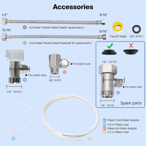 Hot and Cold Water Toilet Bidet, Self Cleaning Dual Nozzle Non-Electric Mechanical Bidet Toilet Attachment with Adjustable Water Pressure and