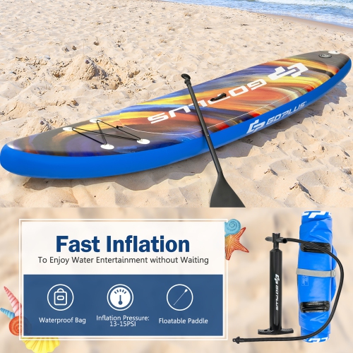 Goplus 10.5'\11' Inflatable Stand Up Paddle Board SUP Surfboard W/ Aluminum Paddle