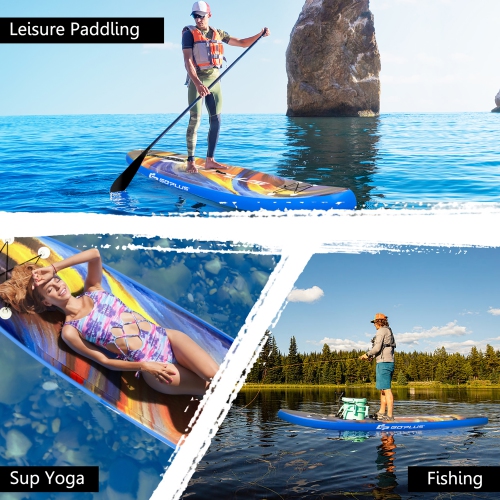 Goplus 10.5'\11' Inflatable Stand Up Paddle Board SUP Surfboard W/ Aluminum Paddle