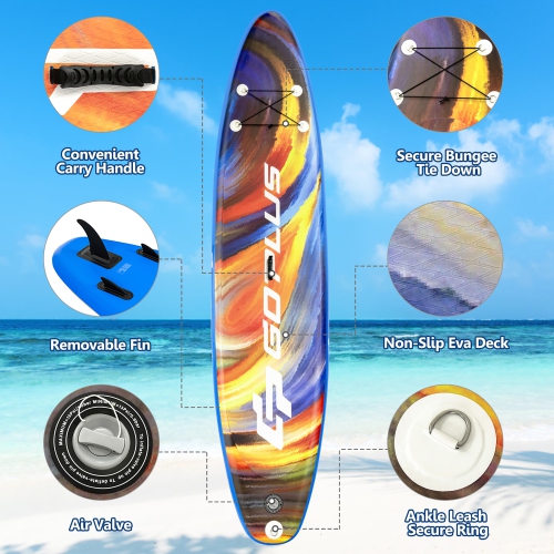 Goplus 10.5'\11' Inflatable Stand Up Paddle Board SUP Surfboard W/ Aluminum Paddle