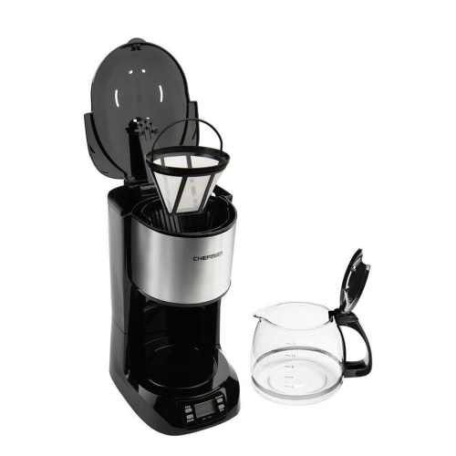 Chefman - Programmable Coffee Maker with 12 Cup Capacity, Stainless Steel