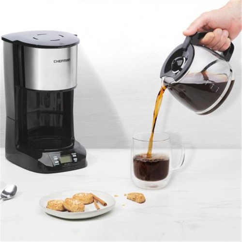 Chefman - Programmable Coffee Maker with 12 Cup Capacity, Stainless Steel