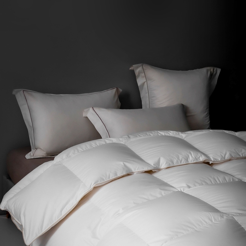 Highland Feather 700 Fill Power European White Down Duvet 289TC Pure Cotton Casing with Corner Ties TOULON Fluffy and Cozy, All Seasons, XKing, 40 OZ