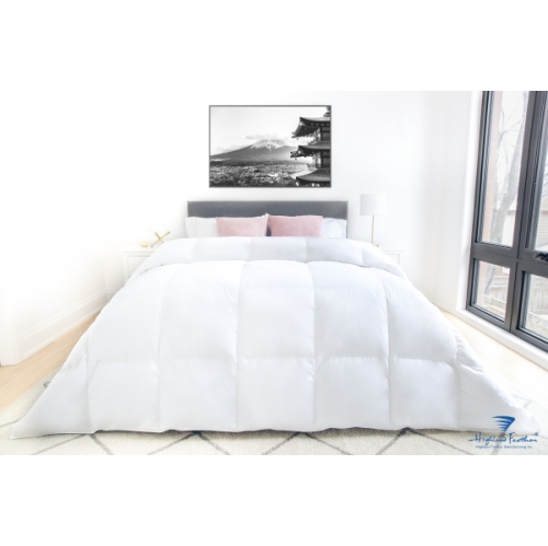 Highland Feather 700 Fill Power European White Down Duvet 500TC Pure Cotton Casing with Corner Ties MONTPELLIER Best Seller , Summer Lightweight, Que