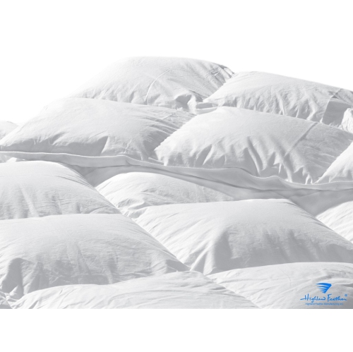 Highland Feather 725 Fill Power European White Down Duvet 233TC Pure Cotton Casing with Corner Ties MONACO, Winter Heavyweight, Twin, 20 OZ