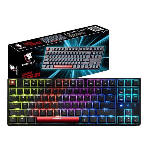 DIGIFAST Mechanical RGB Tenkeyless Gaming Chronus Series Keyboard with Cherry MX Blue Switches