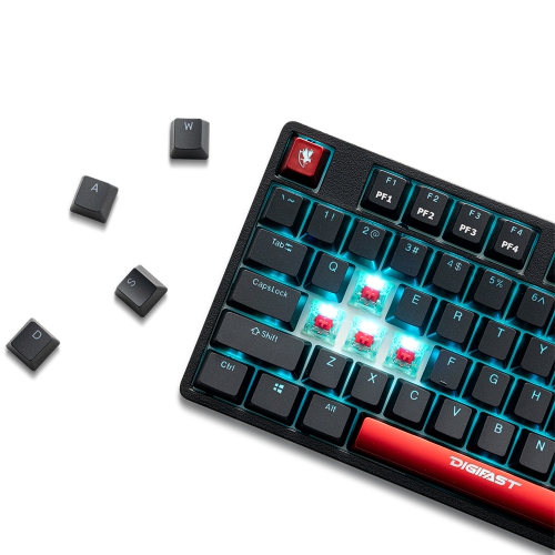 DIGIFAST Mechanical RGB Tenkeyless Gaming Chronus Series Keyboard with Cherry MX Red Switches