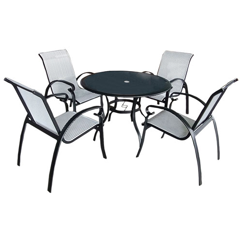 Ravello Transitional Outdoor Dining Table - Black