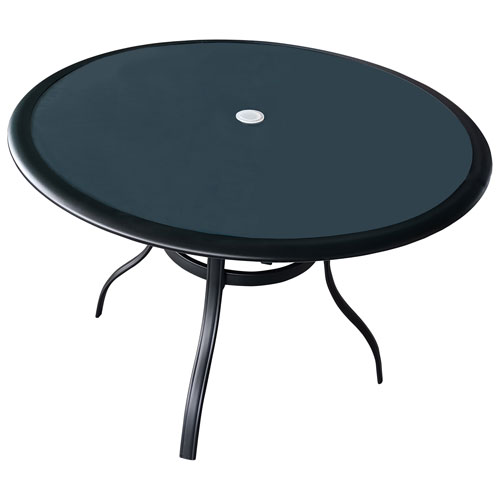 Ravello My Patio Transitional Outdoor Round Dining Table - Charcoal Grey