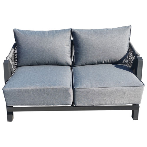 Tramonti 2-Piece Resin Wicker Patio Loveseat & Coffee Table Set - Grey