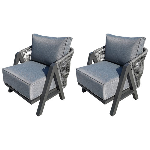 Tramonti Resin Wicker Patio Armchair - Set of 2 - Grey