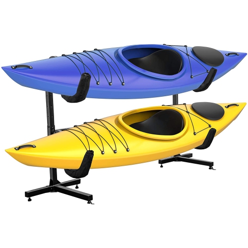 RAXGO Kayak Storage Rack, Heavy Duty Storage for Two-Kayak, Sup, Canoe & Paddleboard for Indoor, Outdoor, Garage, Shed, Or Dock, Freestanding